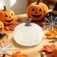 thumbnail image 3 of Velvet Pumpkin Mini Decor, Artificial Small Foam Pumpkins Fall Thanksgiving Home Table Indoor Decorations, Velvet Simulation Pumpkin Prop, White, 3 of 5