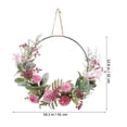 thumbnail image 2 of WHAMVOX 1Set Pink Plastic Wreath Pendant for Front Door Wreath Hoop with Iron Wedding Decor, 2 of 8
