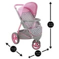 thumbnail image 3 of Cotton Candy Pink Doll Jogger Stroller in Grey Polka Dots, Fits Dolls Up to 24", 3 of 6