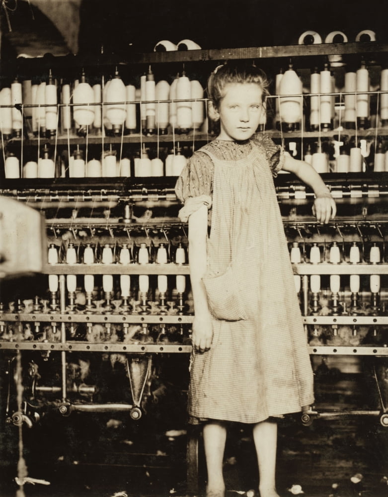 Hine: Child Labor, 1910. /Na Young Spinner At A Cotton Mill In North ...