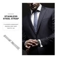thumbnail image 3 of 22mm Curved End Solid Stainless Steel Bracelet Watch Band Strap (Silver), 3 of 5