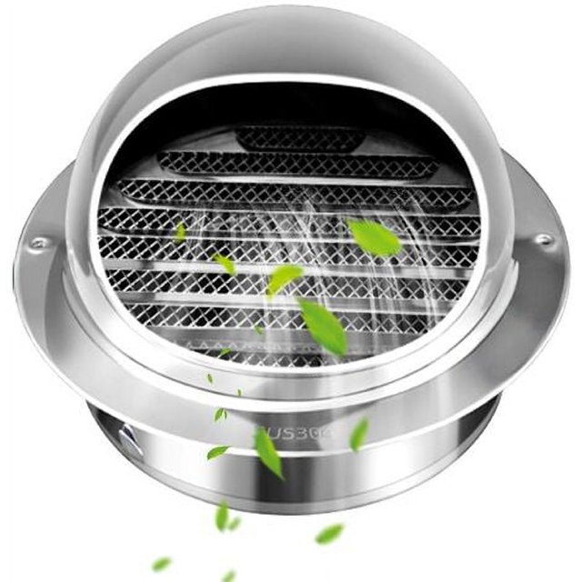 Rejilla de ventilación redonda de 150 mm, tapa redonda de acero inoxidable 304 con malla