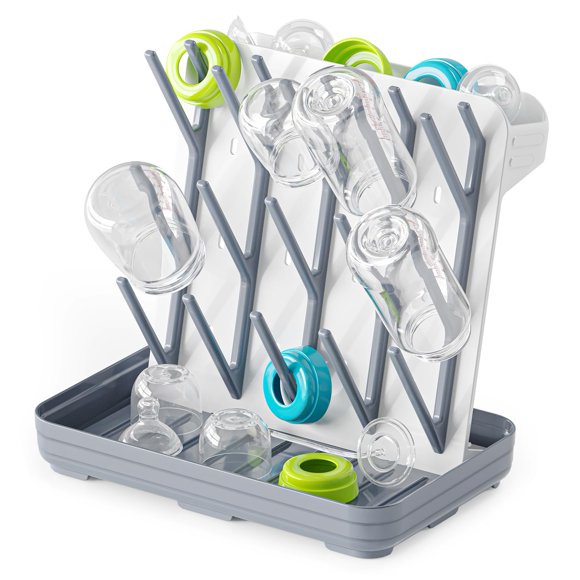 Secador de biberones SpaceAid que ahorra espacio, blanco/gris