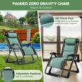 thumbnail image 4 of Zero Gravity Chair Support 440lbs for Poolside Backyard Beach, Foldable Ice Touch Reclining Lounge Chair with Headrest & Cup Holder for Indoor Outdoor, Patio Recliner Folding Reclining Chair, 4 of 9