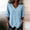 Light Blue, variant on Qulqfy Cotton Linen Boho Tops for Women Fall 3/4 Sleeve Solid Casual Beige Tie Asymmetrical Hem Button V-Neck Fashion Outfits L