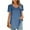 Sky Blue, variant on Ohufall Womens Tops! Fashion Woman Causal Solid Blouse Short Sleeve T-Shirt Summer Button Tops