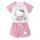 thumbnail image 3 of Hello Kitty-Camiseta de manga corta para niña, pantalones cortos deportivos informales, traje superior transpirable de algodón de dos piezas, novedad de verano, dibujos animados, 3 of 5