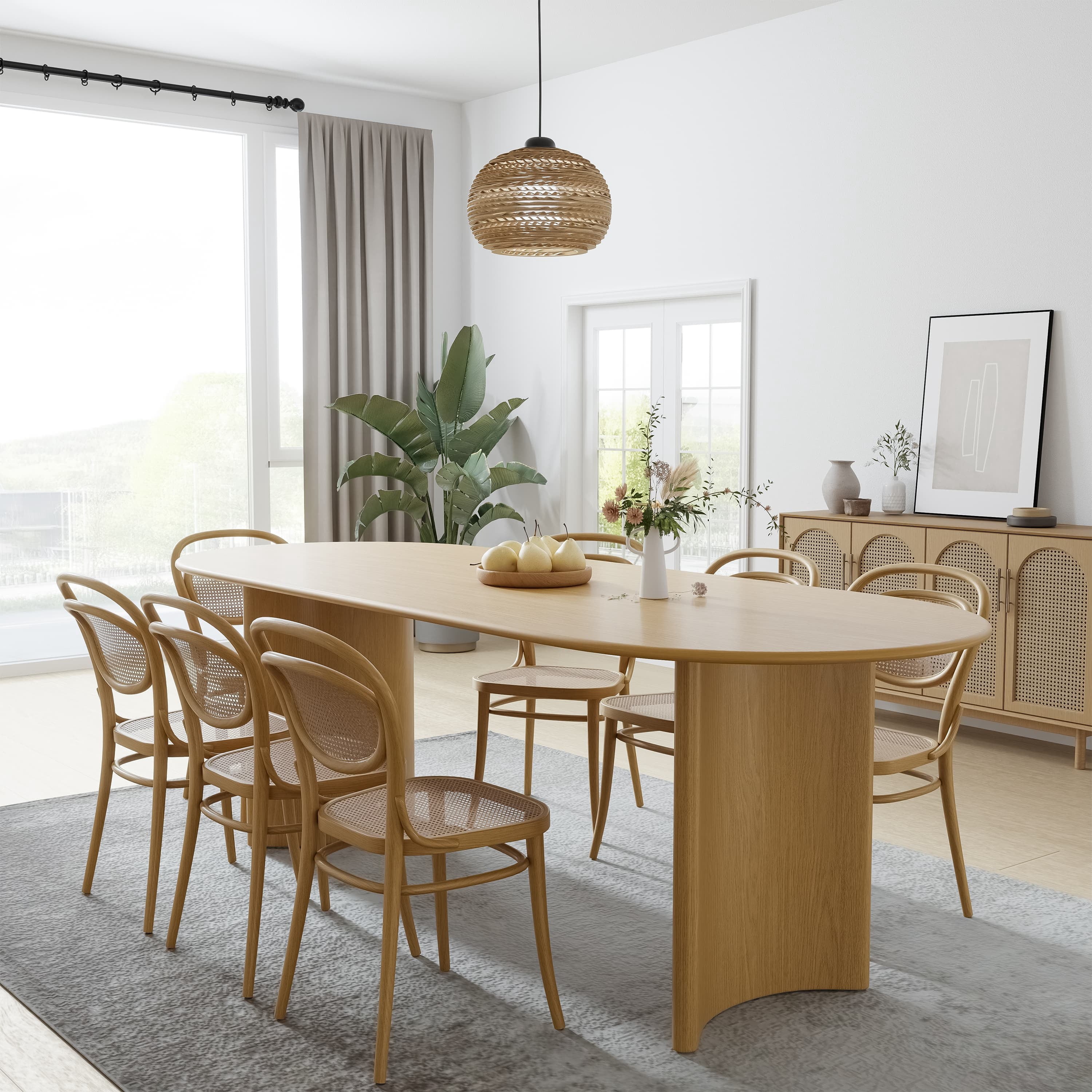 MAYEERTY 31x13 Modern Oval Extendable Dining Table with metal leg,Brown