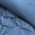 thumbnail image 6 of 3 Piece New Half Pinch Pleated Pattern Comforter Set, 800 TC, 100% Egyptian Cotton, Full/Queen Size Medium Blue Solid, 6 of 6