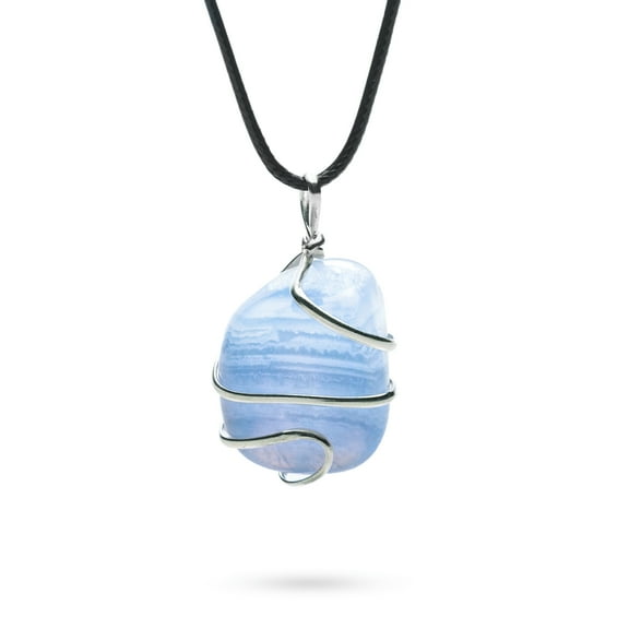 Ayana Blue Lace Agate Gemstone Pendant Necklace for Women