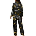 thumbnail image 2 of Suhoaziia Pajamas for Women Set Spider Web Ghost Long Sleeve 2-Pack Breathable Loungewear Long Sleeve Casual Sweatsuit Button-Down Nightwear Super Soft Loose Halloween Nightgown Size S, 2 of 6