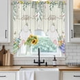 thumbnail image 6 of Easter Swag Curtains for Kitchen/Bedroom/Living Room, Spring Rabbit Ears Foot Colorful Eggs Leaf Floral Scalloped Curtains 63 Inch Long, Window Swag Topper Curtains Valances 2 Panels Set 36"x63", 6 of 8