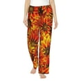 thumbnail image 2 of Goofa Sunflower4 Printed Soft Pajama Pants for Women, Wide Leg Comfy Casual Lounge Yoga Pants-X-Large, 2 of 9