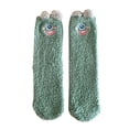 thumbnail image 2 of Hot Sales CNJKEHIUV Under $4 Women's 3D Ear Animal Fuzzy Socks, Fluffy Warm Winter Crew Socks Cute Holiday Gift Green A 1 Pair, 2 of 4