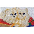 thumbnail image 1 of Rug Making Latch Hooking Kit |Two White Kittens (85x58cm blank canvas), 1 of 2