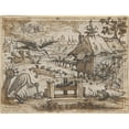 thumbnail image 2 of Christoph Murer 24x19 Black Ornate Framed Double Matted Museum Art Print Titled: Freedom (The Stork and the Frogs), 2 of 5