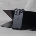 thumbnail image 1 of Aluminum Alloy Bumper Phone Shell for IPhone 15 14 13 12 Pro Max with Lens Film Protection Bare Metal Corner Pad case Cover Black For iPhone 12 Pro, 1 of 5
