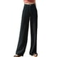 thumbnail image 1 of Pantalones de mujer de cintura alta y pierna ancha, de algodón y lino, con botones y corte recto, 1 of 1