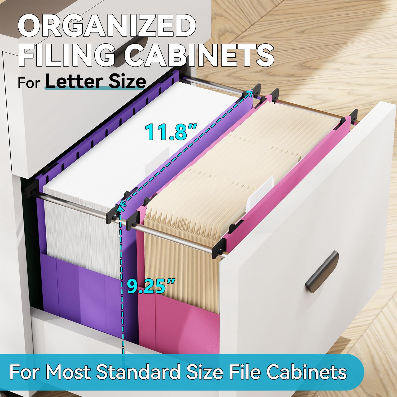 Plastic Expandable Hanging File Folder Letter Size Heavy Duty 3 Inch Expansion 6 Pack Extra Capacity Folders Accordian Pocket Adjustable Tabs Organizer For Bulky Files-colored