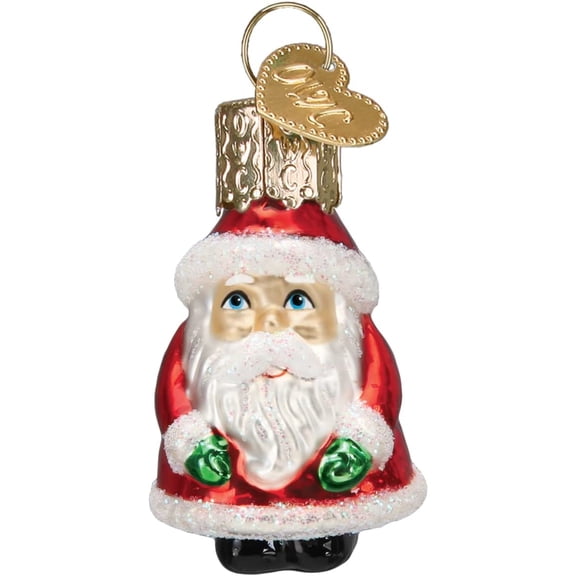 Old World Christmas Mini Santa - One Mini Ornament 1.5 Inch, Glass - Gumdrops Collection Jolly St Nick 88250