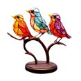 thumbnail image 4 of Acrílico pájaros en rama estatua regalos de vacaciones escritorio pájaros escultura decoración del hogar, 4 of 9