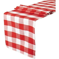 Dalrosia Buffalo Check Table Runner Cotton Red and White Plaid Classic Stylish Design for Family Dinner Christmas Holiday Birthday Party Table Home Decoration