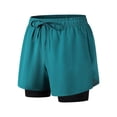 thumbnail image 3 of OGLCCG Men's 2 in 1 Running Shorts Summer Elastic Waist Gym Athletic Workout Shorts with Liner Stretch Ice Silk Running Joggers Shorts,L,Light Blue, 3 of 4