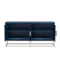 thumbnail image 2 of Luxury Designed Storage Cabinet with Square Gold Plated Handle, Buffet Cabinet with Adjustable Shelves, Sideboard Cabinet with Unique Metal Legs for Living Rooms, Corridors, Navy Blue, 2 of 7