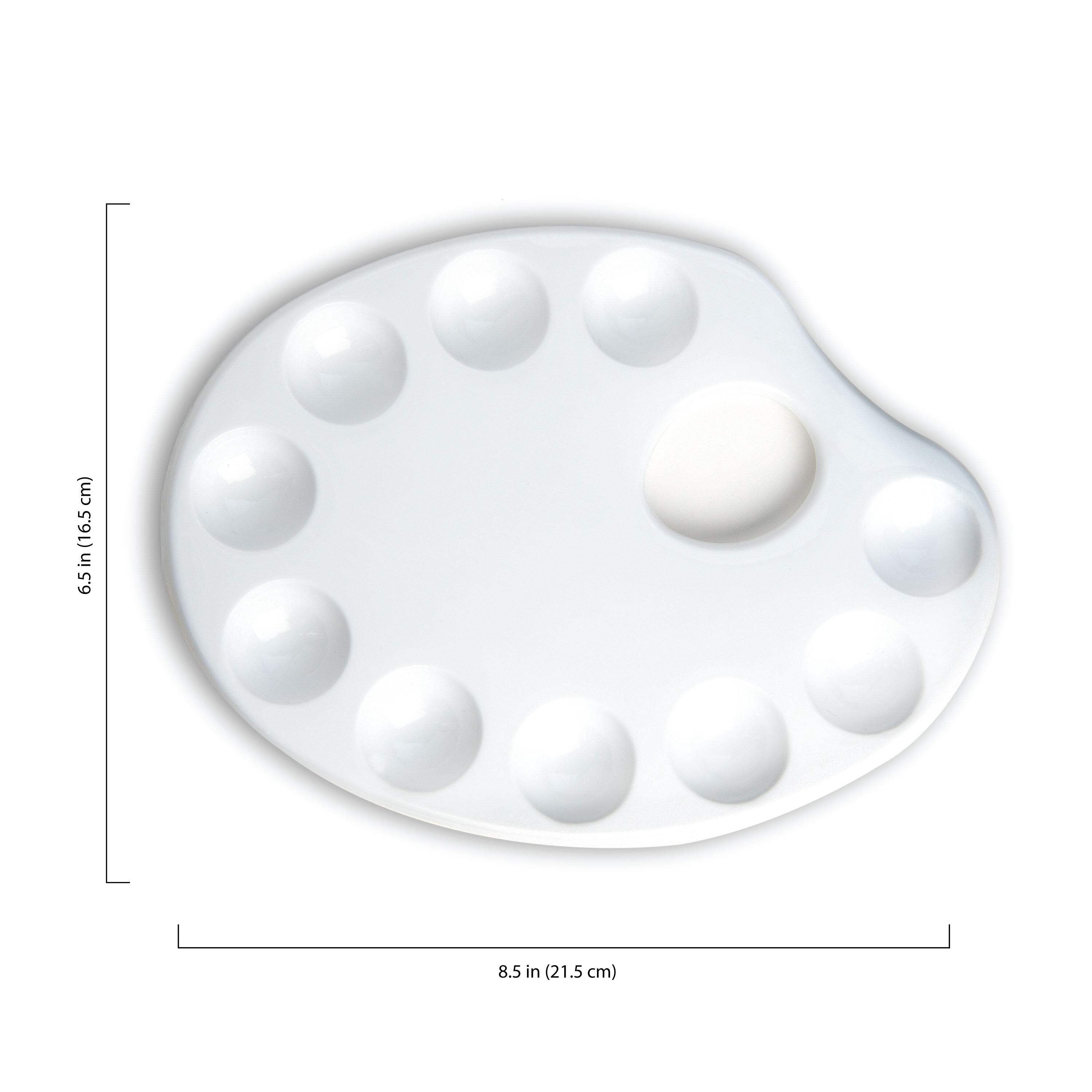 (2 pack) Royal & Langnickel Essentials 8.875 x 6.625 Plastic  10-Well Oval Art Palette