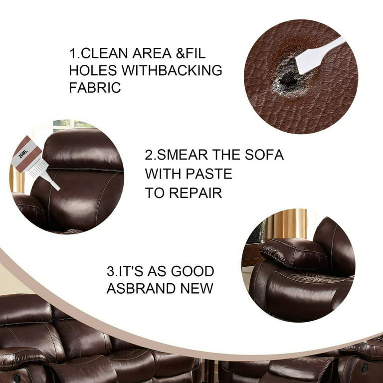 Leather Repair Gel for Furniture, Professional DIY Leather and Vinyl Repair  Kit, Liquid Leather Repair Kit, Restorer of Your Couch, Sofa, Car Seat and