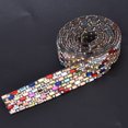 thumbnail image 3 of Sonew 1yard Multicolor Crystal Glass Rhinestone Chain Hotfix Ribbon Wedding Dress Clothing Decoration,Clothing Accessory,DIY Dress Decoration, 3 of 7