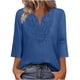 thumbnail image 3 of TaTaai Bohemian Solid Color Women Blouse 3/4 Sleeve V Neck Loose Fit Soft Breathable Casual Holiday Beach Daily Wear Fashion Top Gift, 3 of 9