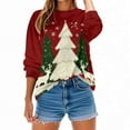 thumbnail image 6 of Women and Men Christmas Tops Christmas Tree Sweaters Printed Knit Shirts Fleece Thicken Sweatshirt Merry Christmas Pullover Christmas Couple Outfits, 6 of 9
