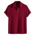 thumbnail image 1 of cfhntfmh Summer Henley Shirts for Men Collared Athletic T-Shirts Tops Basic Solid Color Short Sleeve Button up Tees, 1 of 7