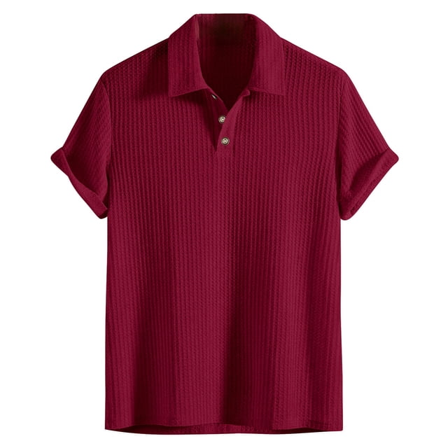 cfhntfmh Summer Henley Shirts for Men Collared Athletic T-Shirts Tops Basic Solid Color Short Sleeve Button up Tees