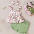 thumbnail image 5 of CAUYDY Baby Girls Summer Outfits 2 Piece Toddler Girl Short Sleeve Shirt and Skorts Kids Spring Summer Clothing Set 2T 3T 4T Children Summer 2Pcs Pajamas Set (Sizes 12-18 Months,F02-Green), 5 of 8