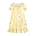 thumbnail image 4 of ITSAME Girls Summer Dress Ruffle Flower Print Puff Sleeve Loose Casual Homewear Dress Multicolor Size 12-13, 4 of 9