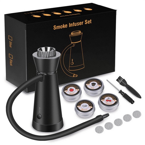 Cocktail Smoker, Electric Food and Beverage Portable Smoking Tool, Indoor Outdoor Smoke Injector Handheld Smoker(A)