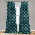 thumbnail image 4 of Ambesonne Mandala Curtains, Oriental Circular Flower, Pair of 28"x63", Cadet Blue Pale Teal, 4 of 4