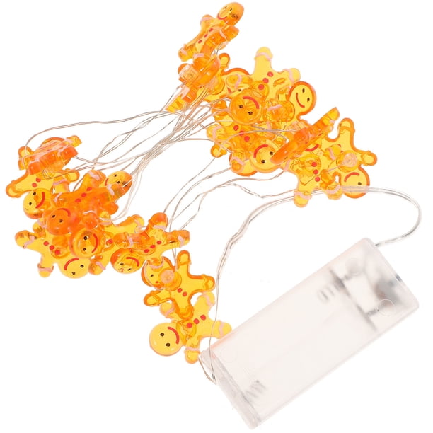 1 unidad de guirnalda de luces LED navideñas con forma de hombre de jengibre para niños, ideal para interiores.