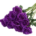 thumbnail image 1 of 12 Pack Halloween Decorations Black Rose Artificial Flower Reali, 1 of 5