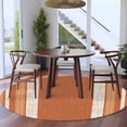 thumbnail image 5 of Vintage Burnt Orange Striped Round Rug 5ft Washable Circle Kitchen Rugs Non Slip Farmhouse Modern Stripes Boho Large Area Rug Indoor Floor Carpet for Bedroom Living Room Office Dining Room Nursery, 5 of 9
