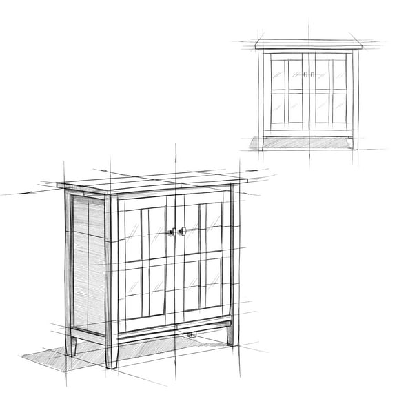 WyndenHall Norfolk SOLID WOOD 32 inch Wide Transitional Low Storage Cabinet - 32"w x 14"d x 31" h Light Golden Brown Stained,Wood Finish Adjustable