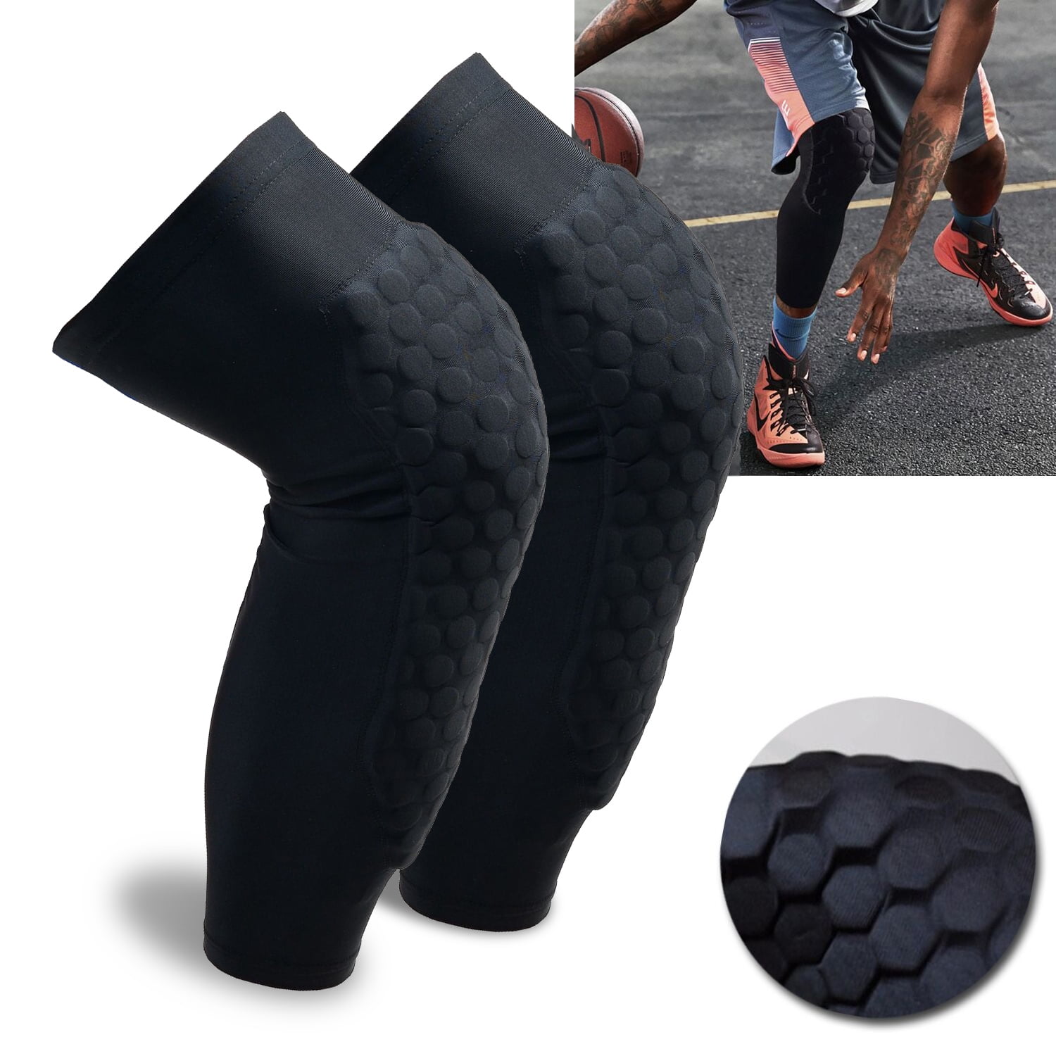 MCDAVID Hex Knee Elbow Pads Black Padded Basketball NEW Unisex Sz XS S M L 