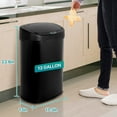 thumbnail image 7 of Kitchen Trash Can 13 Gallon Garbage Can, Sensor Trash Can Touchless Stainless Steel Trash Can, Brushed Dustbin 50 Liter Motion Trash Bin Metal Waste Bin with Lid for Home Bathroom Offic, Black, 7 of 7