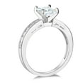 thumbnail image 3 of Wellingsale Ladies Solid 14k White Gold Polished CZ Cubic Zirconia Princess Cut Engagement Ring with Side Stones and Wedding Band Bridal Set - Size 6, 3 of 8