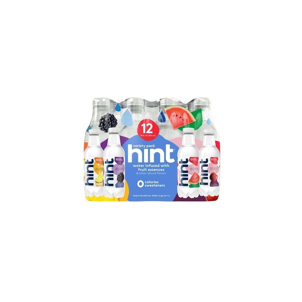 Hint Water Best Sellers Variety Pack, (Pack of 12) 16 Ounce Bottles, 3