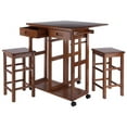 thumbnail image 4 of Winsome Suzanne 3 Pieces Solid Wood Space Saver Dining Table Chair, 4 of 21