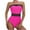Hot Pink, variant on gakvbuo Summer Swimsuit Women One Piece Bathing Suit for Women Plus Size Swimsuit for Women Women'S Swimwear Solid Patchwork Halter Neck Mesh Hollow Out Beachwear Bikini Monokinis