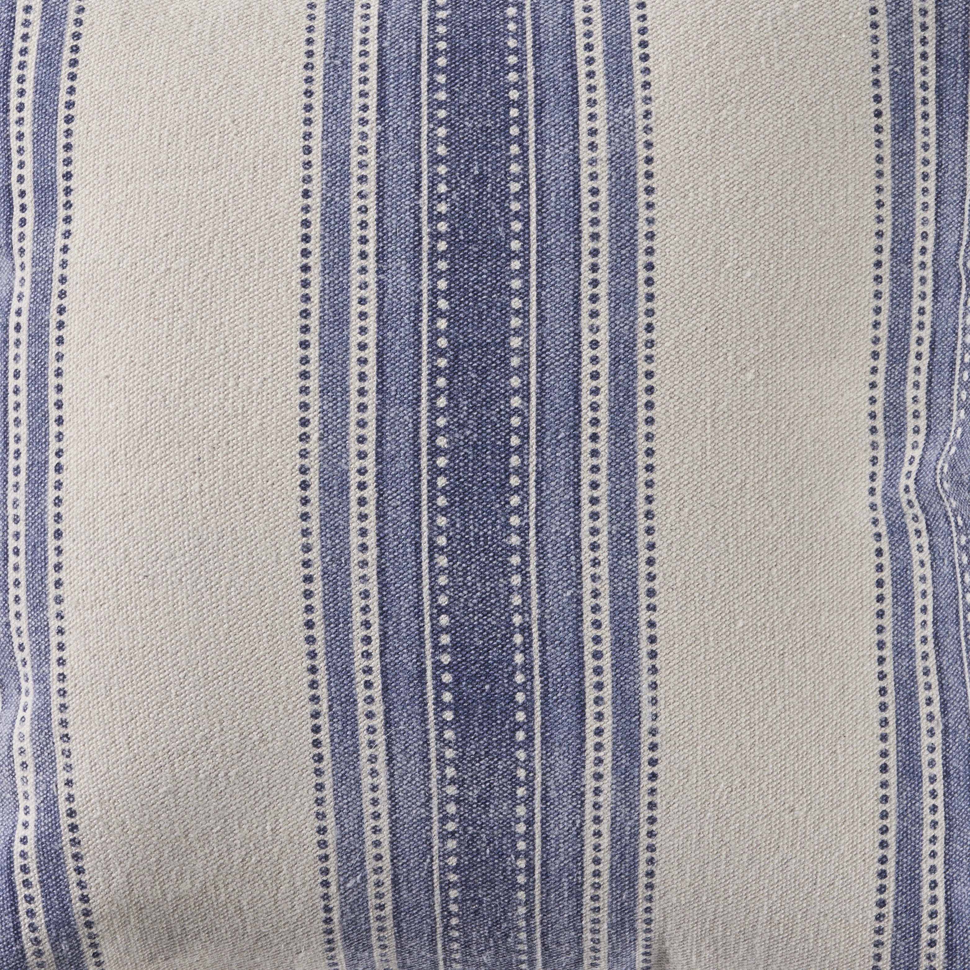 Harlow Hill Handwoven Striped Cotton Throw Pillow Cover - 18" - Blue and White